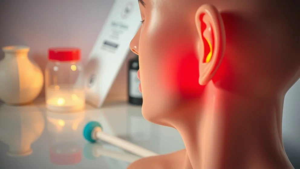 Ont i halsen ena sidan utan feber