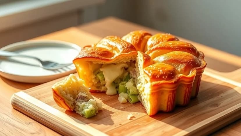 Ost och skinkpaj med purjolök