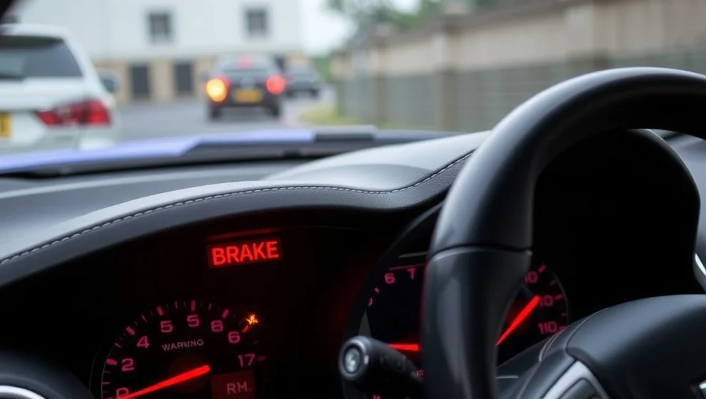 Vilken lampa tänds när bromsvätskenivån är låg